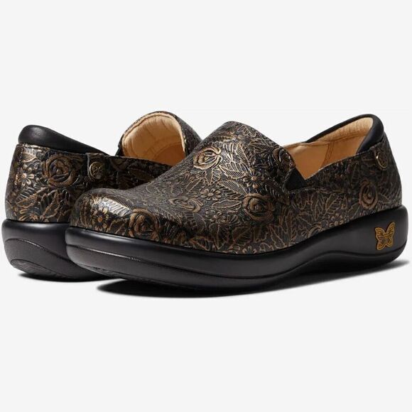 Alegria Keli Professional Bronze Age Leather Slip On Slip Resistant Clog Sz 37 - Picture 1 of 8